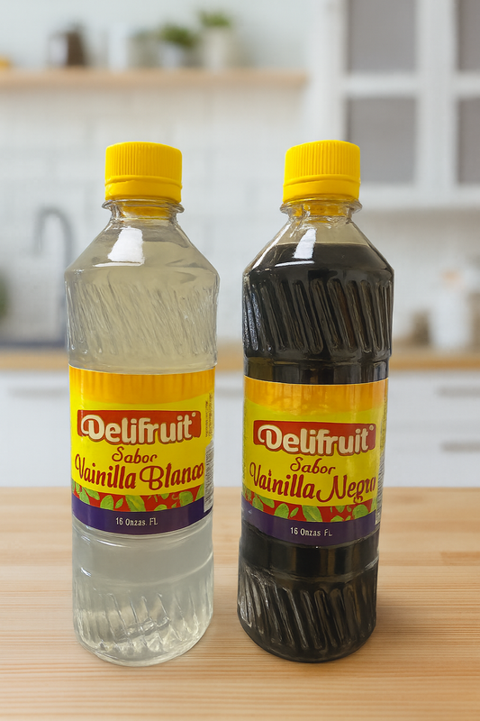 Delifruit Twin Pack – Vanilla Black & Clear 16 oz | Premium Dominican Flavor x2