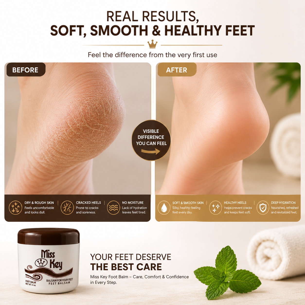 Miss Key Feet Balsam – Soothing Foot Care Cream (4 oz)