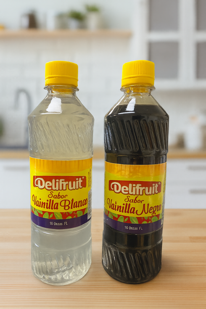 Delifruit Twin Pack – Vanilla Black & Clear 16 oz | Premium Dominican Flavor x2