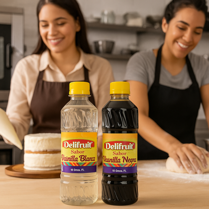 Delifruit Twin Pack – Vanilla Black & Clear 16 oz | Premium Dominican Flavor x2