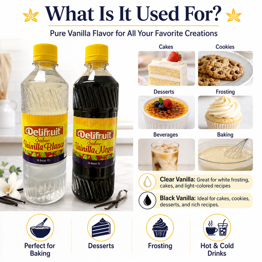 Delifruit Twin Pack – Vanilla Black & Clear 16 oz | Premium Dominican Flavor x2
